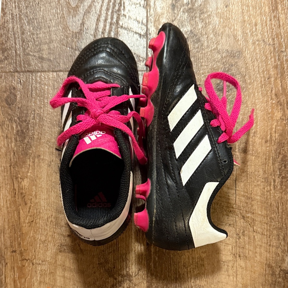 Adidas Kids Black and Pink Sneakers